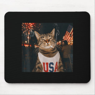 4 juli Patriotisk katt som röker cigarett 250 år Musmatta