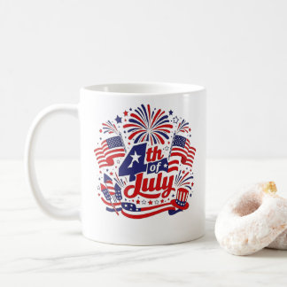 4 juli patriotisk muggdesign kaffemugg