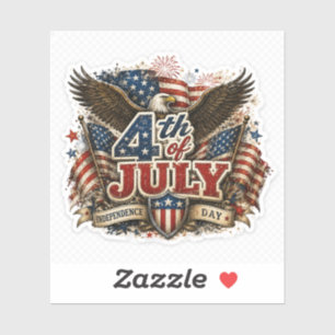 4 juli Patriotisk Örn Klistermärke USA Flagga Deka Klistermärken