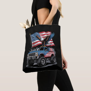 4 juli Patriotisk Örn Monstertruck Amerikansk Tygkasse