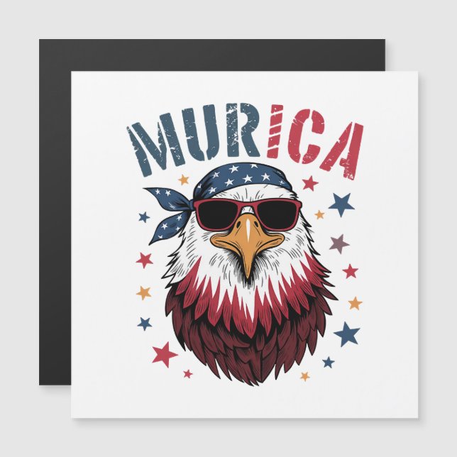 4 juli Patriotisk Rolig Örn USA (Fram/baksida)