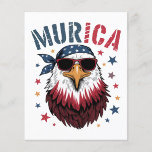 4 juli Patriotisk Rolig Örn USA Flygblad