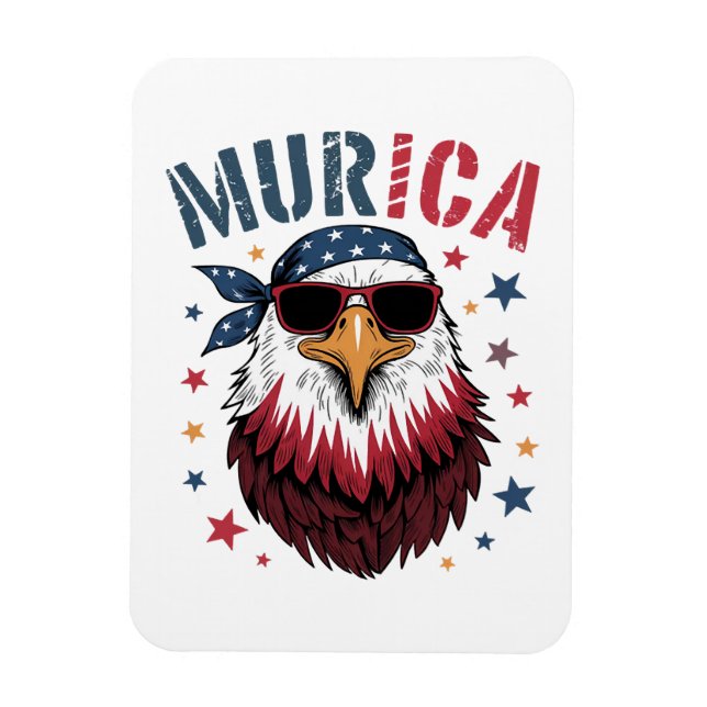 4 juli Patriotisk Rolig Örn USA Magnet (Vertikal)