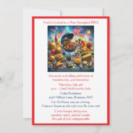 4 juli patriotisk semester grillinbjudan inbjudningar