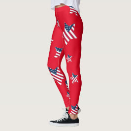 4 juli patriotisk USA amerikansk flagga stjärna fe Leggings