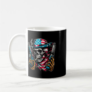 4 juli patriotisk usa skelett skalle amerikansk kaffemugg