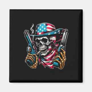 4 juli Patriotisk Usa Skelett Skalle Us Amerikan Magnet