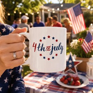 4 juli Patriotiska amerikanska flaggstjärnor frihe Kaffemugg
