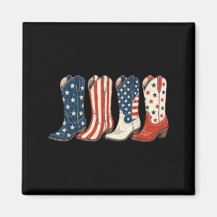 4 juli patriotiska cowboystövlar western cowgirl magnet