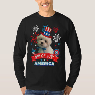 4 juli Patriotiska Dag Coton De Tulear Hund Inde T Shirt