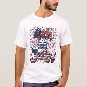 4 juli patriotiska fyrverkerier Vintage T-shirt De