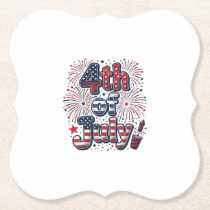 4 juli patriotiska fyrverkerier Vintage T-Shirt De Underlägg Papper