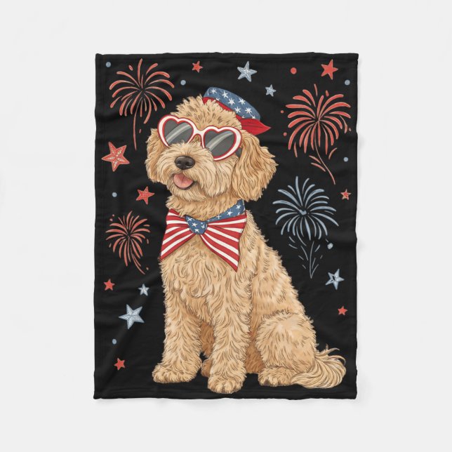 4 juli Patriotiska Merica George Washington Jul Fleecefilt (Framsidan)