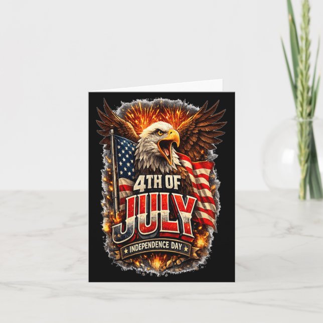 4 juli patriotiska självständighetsdagen för män o kort (Framsida)