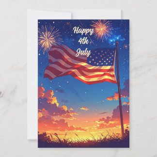 4 juli patriotiskt gratulationskort