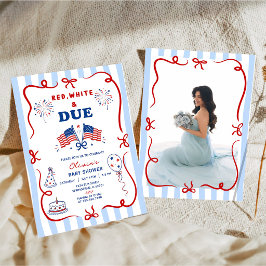4 juli Patriotiskt Tema Baby Shower Inbjudan