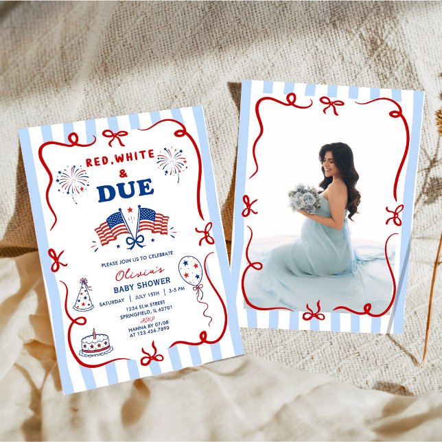 4 juli Patriotiskt Tema Baby Shower Inbjudan (Skapare uppladdad)