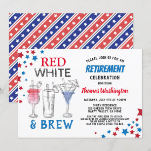 4 juli Pension Firande Party Inbjudningar