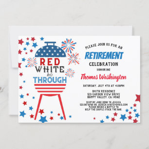 4 juli Pension Firande Party Inbjudningar