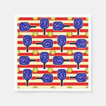 4 juli Pickleball Rött vitt blått Gult Bollar