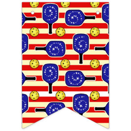 4 juli Pickleball Rött vitt blått Gult Bollar Vimplar