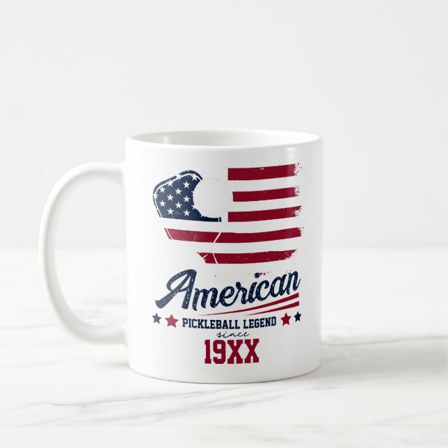 4 juli Pickleball USA Independence day Gift Kaffemugg (Vänster)