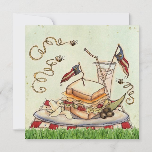 4 juli Picnic inbjudan (Framsida)