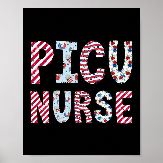 4 juli Picu Nurse Independence day American F Poster (Framsidan)