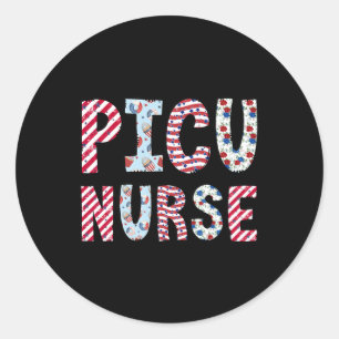 4 juli Picu Nurse Independence day American F Runt Klistermärke