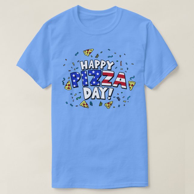 4 juli Pizza Firande Patriotic American F T Shirt (Design framsida)