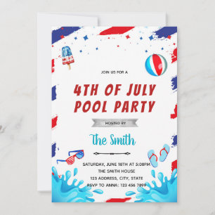 4 juli poolparty inbjudan