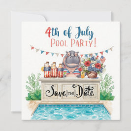 4 juli poolparty med flodhäst spara datumet