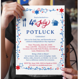 4 juli Potluck Reklamblad