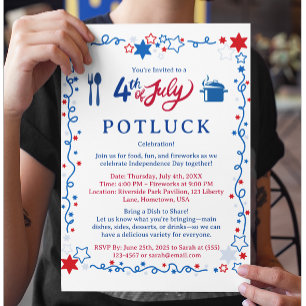 4 juli Potluck Reklamblad