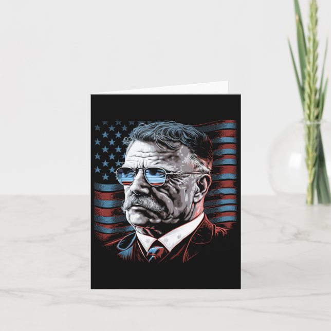 4 juli president Theodore Roosevelt amerikansk  Kort (Framsida)