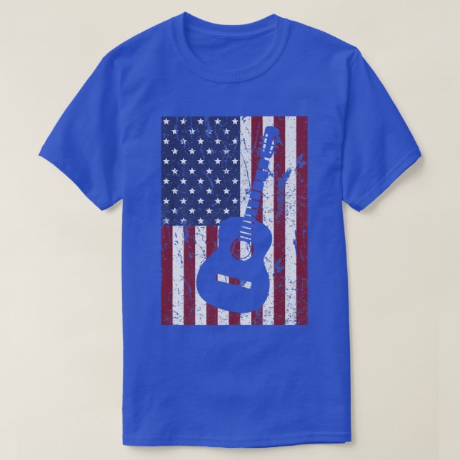 4 juli: Proud American Flagga - Land Music Gu T Shirt (Design framsida)