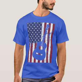 4 juli: Proud American Flagga - Land Music Gu T Shirt