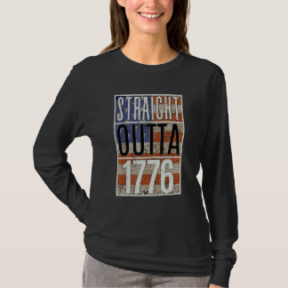 4 juli rakt ut från 1776 USA-flagga Amerika T Shirt