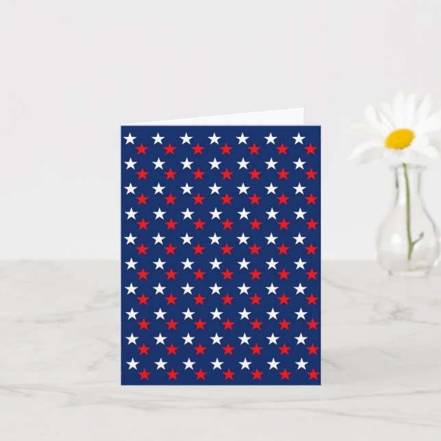 4 JULI/ RED WHITE- OCH BLUE-STARS KORT (Liten växt)