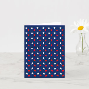4 JULI/ RED WHITE- OCH BLUE-STARS KORT