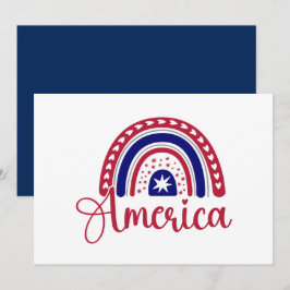 4 juli Regnbåge Amerika Inbjudningar
