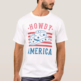 4 JULI RETRO HOWDY AMERICA WESTERN T SHIRT