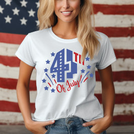 4 juli: Retro Red White och Blue Patriotic T Shirt