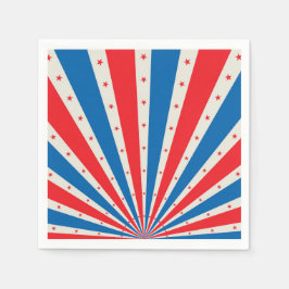 4 juli: Retro Stars och stripes Napkins Pappersservett