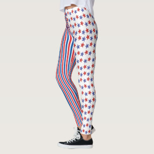 4 juli röda vita blå stjärnor ränder yoga leggings