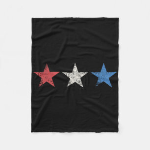 4 juli röda vita blå stjärnor söta usa patriotiska fleecefilt