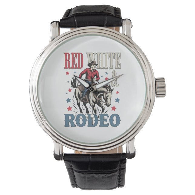 4 juli Rodeo Cowboye Armbandsur (Framsida)