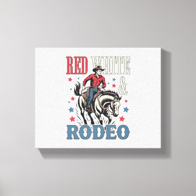 4 juli Rodeo Cowboye Canvastryck (Framsida)
