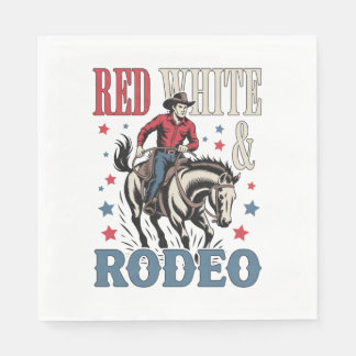 4 juli Rodeo Cowboye Pappersservett