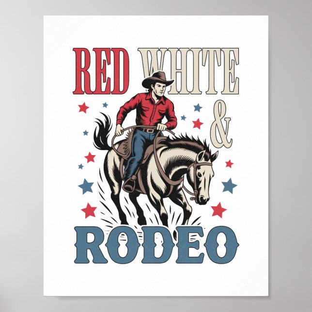 4 juli Rodeo Cowboye Poster (Framsidan)